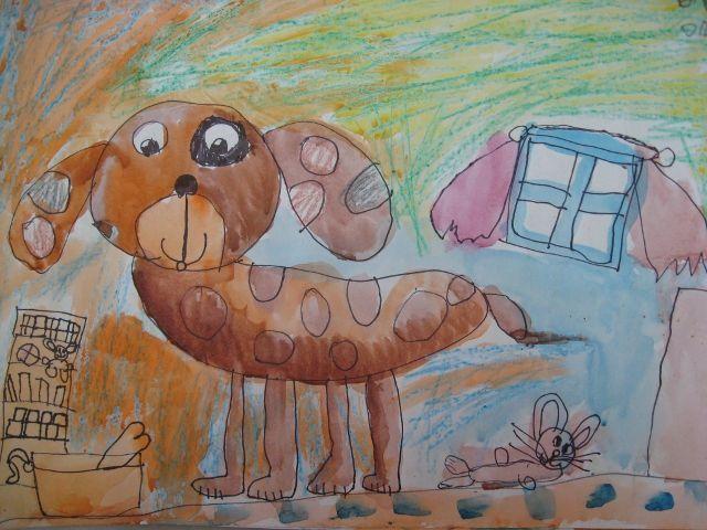 детский рисунок - пес дружок